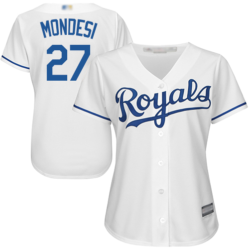 Royals #27 Raul Mondesi White Home Women's Stitched MLB Jersey